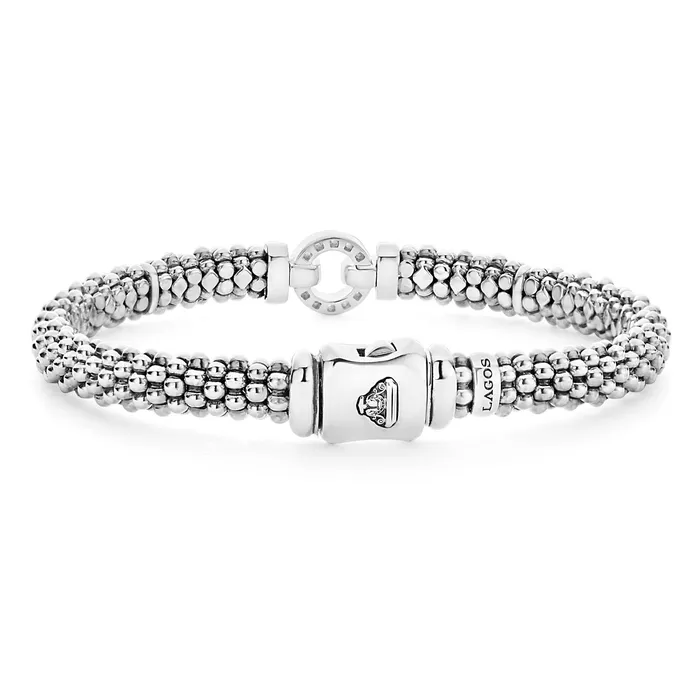 LAGOS Bracelets Enso TwoTone Diamond Circle Caviar Bracelet 6mm