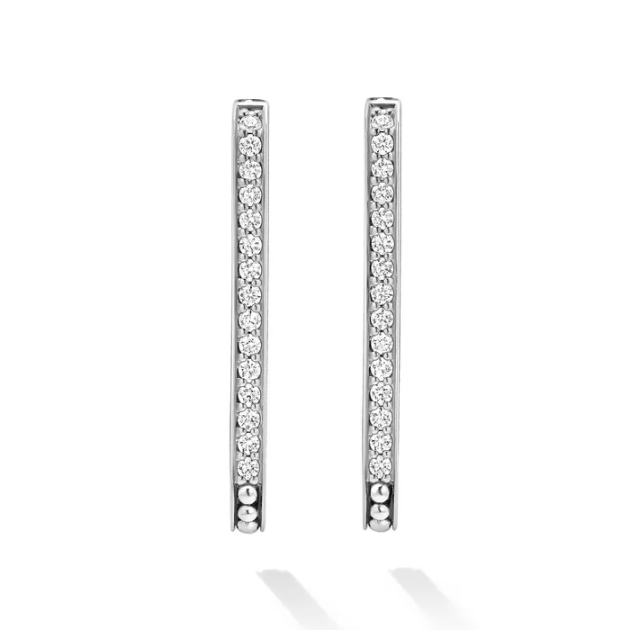 LAGOS Earrings Caviar Spark Large Linear Diamond Hoop Earrings