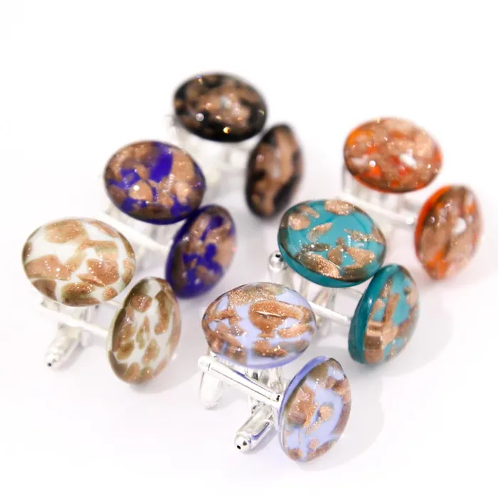 MuranoVItrum Round Cufflinks Rings