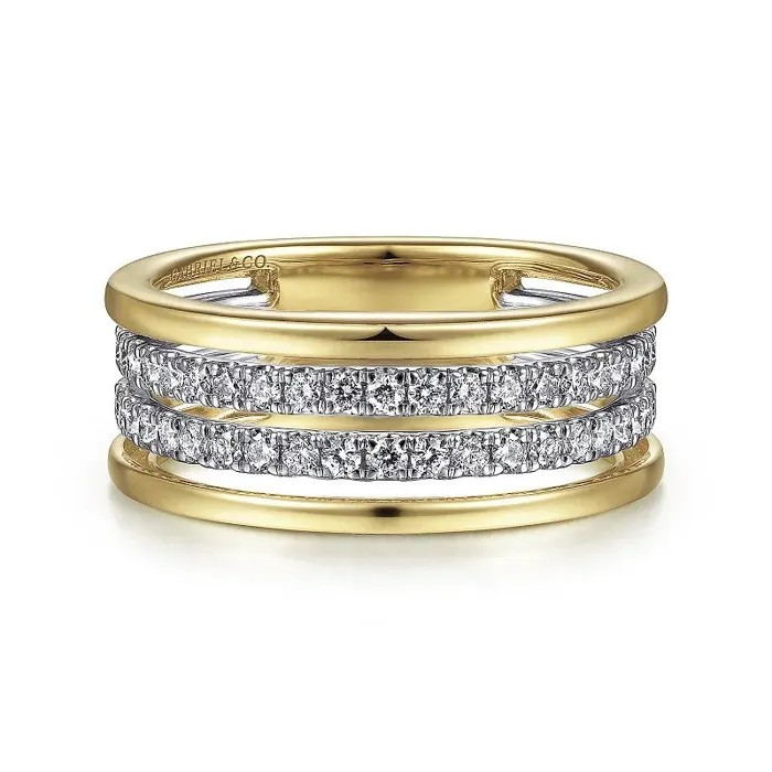 Rings 14K WhiteYellow Gold Diamond Easy Stackable Ring GABRIEL CO