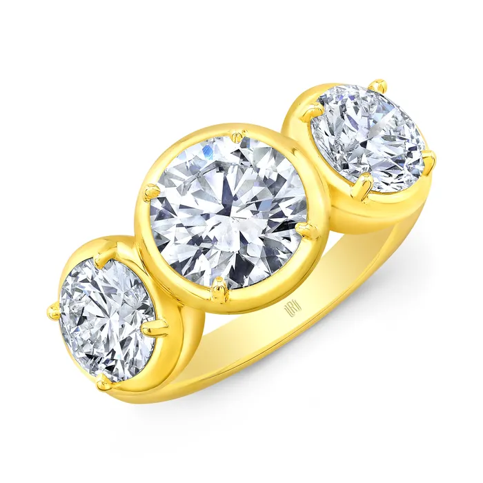Rings 3 Stone Round Brilliant Diamond Ring 299tw Rahaminov Diamonds