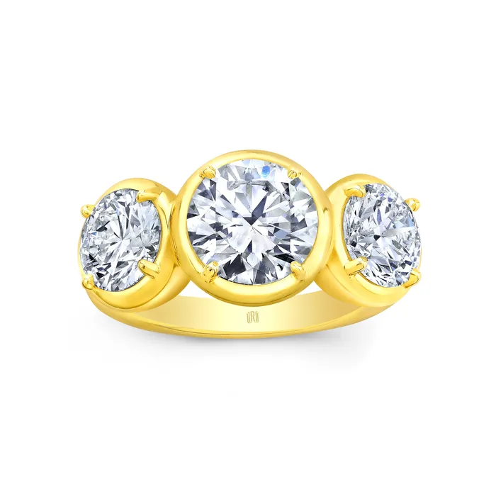 Rings 3 Stone Round Brilliant Diamond Ring 299tw Rahaminov Diamonds