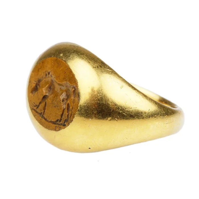 Rings Bell Bird Antiques Roman Jasper Horse Intaglio Ring