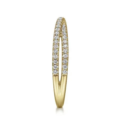 Rings GABRIEL CO 14K Yellow Gold Criss Cross Diamond Stackable Ring