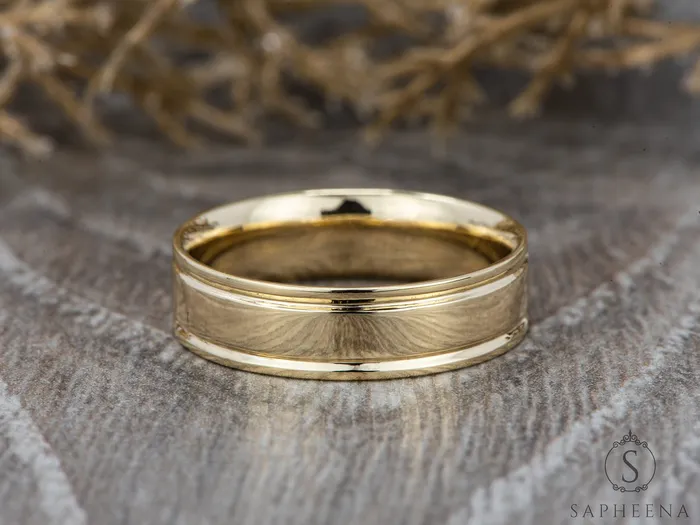 Rings Sapheena Jewelry Furka 6mm Mens Plain Wedding Band