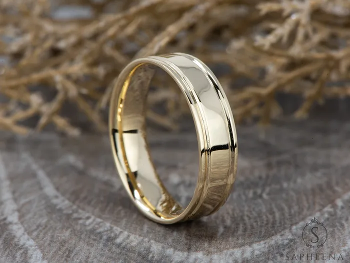 Rings Sapheena Jewelry Furka 6mm Mens Plain Wedding Band
