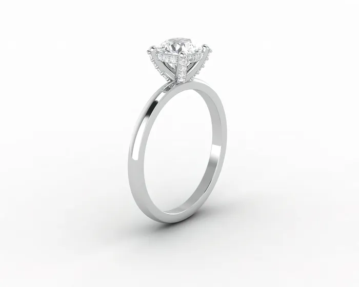 Sapheena Jewelry Luce 075 Ct Solitaire Round Cut Engagement Ring Rings