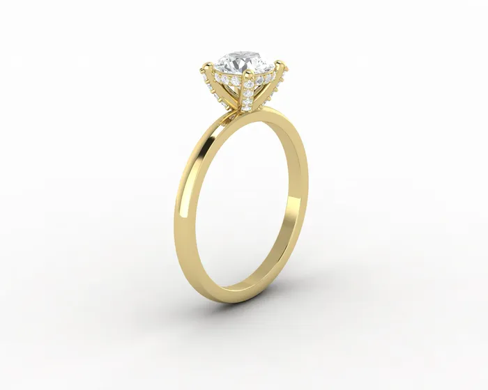 Sapheena Jewelry Luce 075 Ct Solitaire Round Cut Engagement Ring Rings