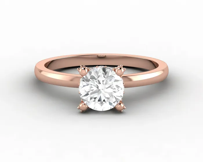 Sapheena Jewelry Luce 075 Ct Solitaire Round Cut Engagement Ring Rings