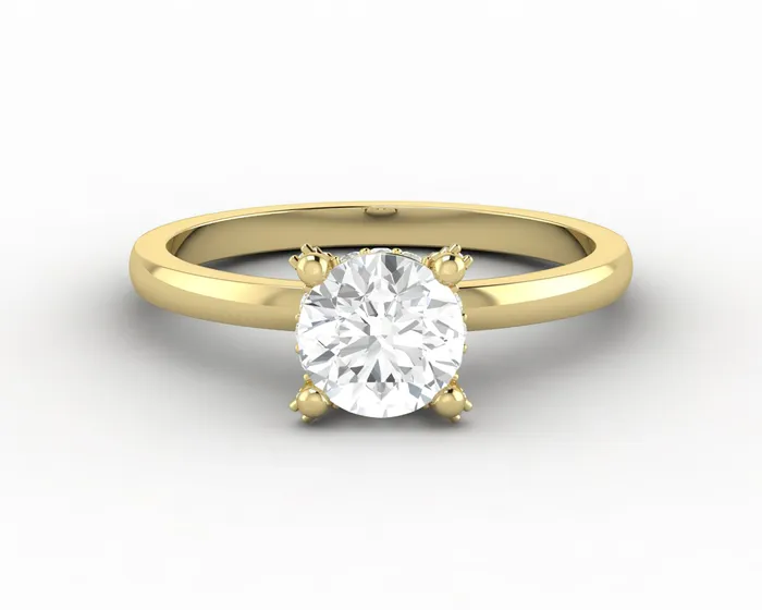 Sapheena Jewelry Luce 075 Ct Solitaire Round Cut Engagement Ring Rings
