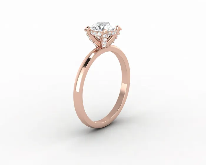 Sapheena Jewelry Luce 075 Ct Solitaire Round Cut Engagement Ring Rings