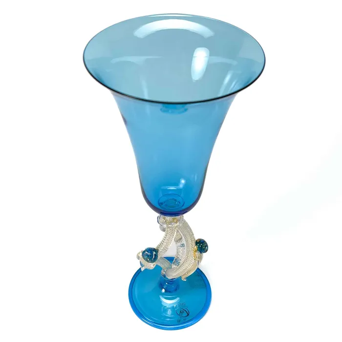 Seguso Gianni Earrings Aquamarine Murano Glass Goblet Seguso Seguso Gianni Earrings Aquamarine Murano Glass Goblet Seguso
