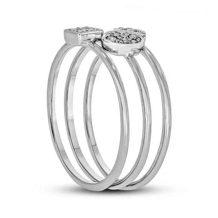 017 CT TW Composite MultiShape Natural Diamond Stack Ring Set in Sterling Silver Goldia Rings 017 CT TW Composite MultiShape Natural Diamond Stack Ring Set in Sterling Silver Goldia Rings
