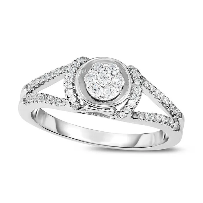 020 CT TW Composite Natural Diamond Collar Promise Ring in Solid 10K White Gold Goldia Rings 020 CT TW Composite Natural Diamond Collar Promise Ring in Solid 10K White Gold Goldia Rings