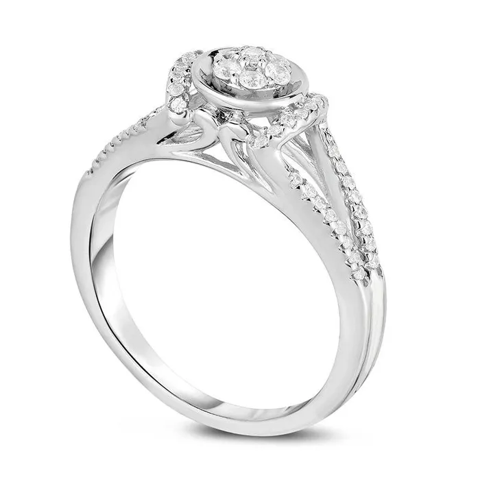 020 CT TW Composite Natural Diamond Collar Promise Ring in Solid 10K White Gold Goldia Rings 020 CT TW Composite Natural Diamond Collar Promise Ring in Solid 10K White Gold Goldia Rings