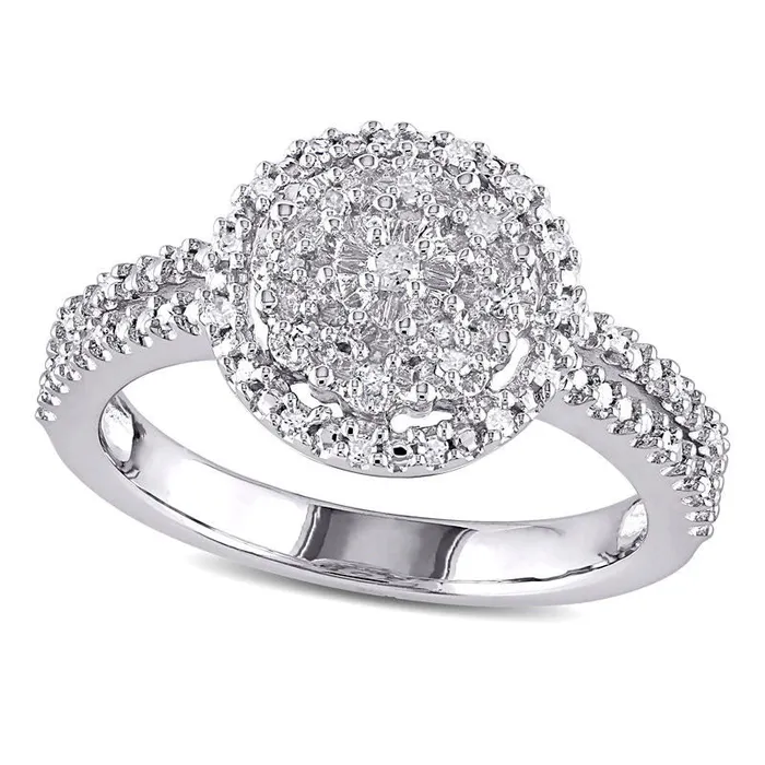 020 CT TW Composite Natural Diamond Frame Promise Ring in Sterling Silver Goldia Rings 020 CT TW Composite Natural Diamond Frame Promise Ring in Sterling Silver Goldia Rings