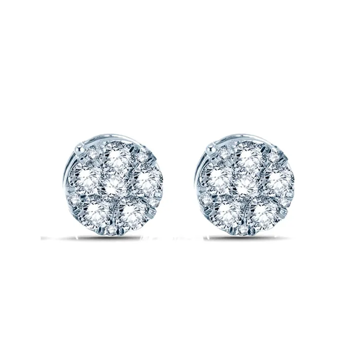 025 CT TW Diamond Cluster Stud Earrings in 10K White Gold Goldia Earrings 025 CT TW Diamond Cluster Stud Earrings in 10K White Gold Goldia Earrings