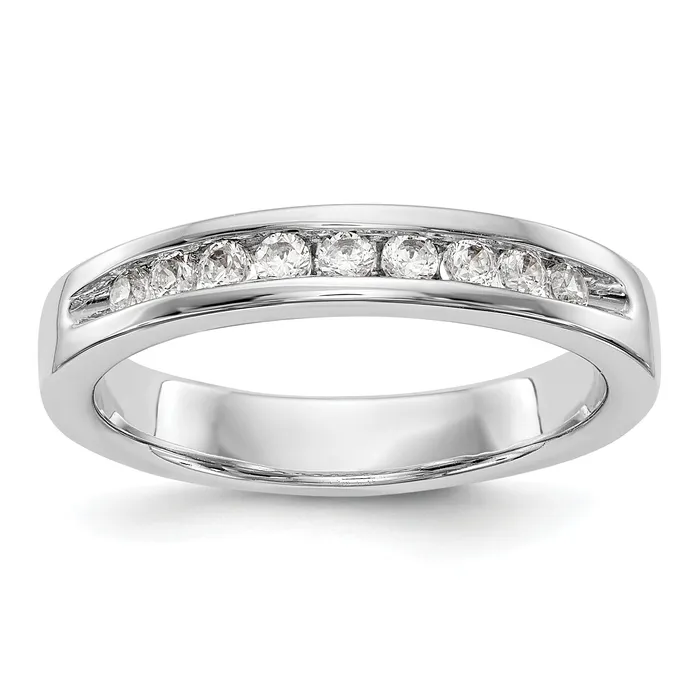 025ct CZ Solid Real 14K White Gold 9Stone Channel Wedding Band Ring Goldia Rings 025ct CZ Solid Real 14K White Gold 9Stone Channel Wedding Band Ring Goldia Rings
