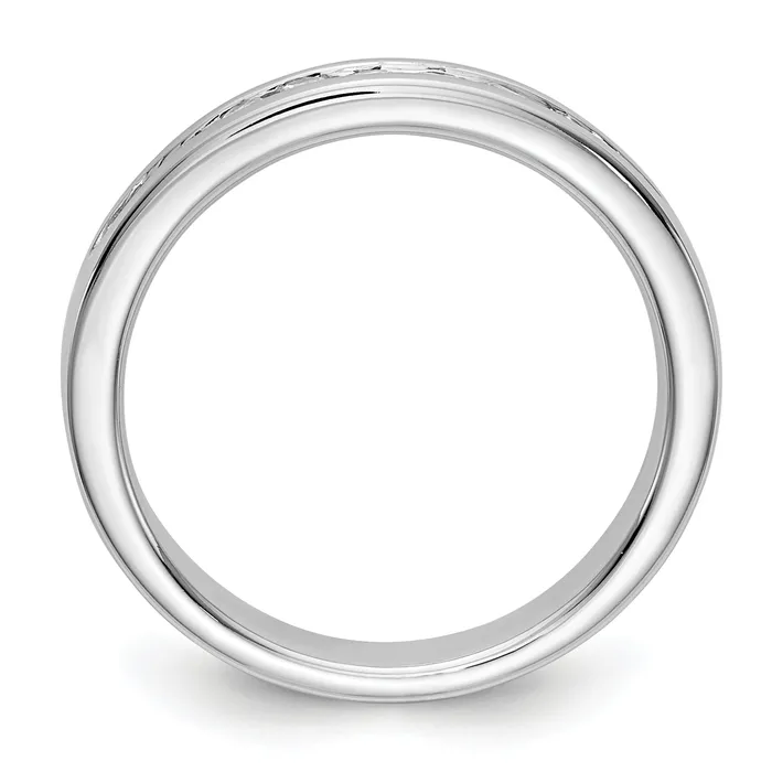 025ct CZ Solid Real 14K White Gold 9Stone Channel Wedding Band Ring Goldia Rings
