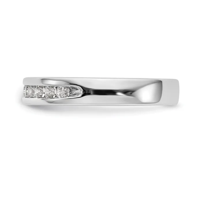 025ct CZ Solid Real 14K White Gold 9Stone Channel Wedding Band Ring Goldia Rings
