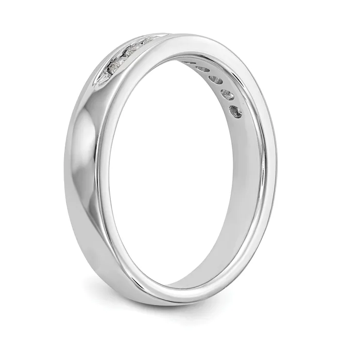 025ct CZ Solid Real 14K White Gold 9Stone Channel Wedding Band Ring Goldia Rings