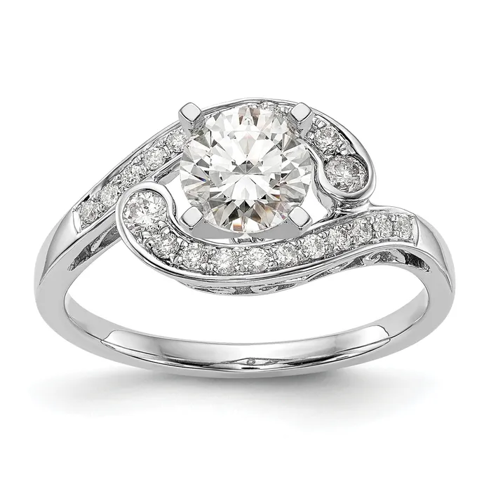 025ct CZ Solid Real 14k White Gold Peg Set ByPass Engagement Ring Goldia Rings 025ct CZ Solid Real 14k White Gold Peg Set ByPass Engagement Ring Goldia Rings