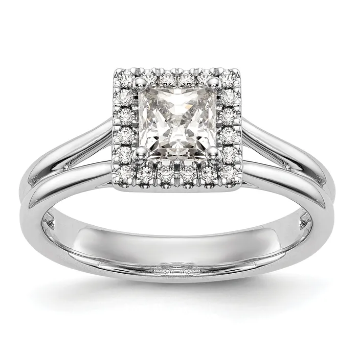 025ct CZ Solid Real 14K White Gold Princess Halo Split Shank Engagement Ring Goldia Rings 025ct CZ Solid Real 14K White Gold Princess Halo Split Shank Engagement Ring Goldia Rings