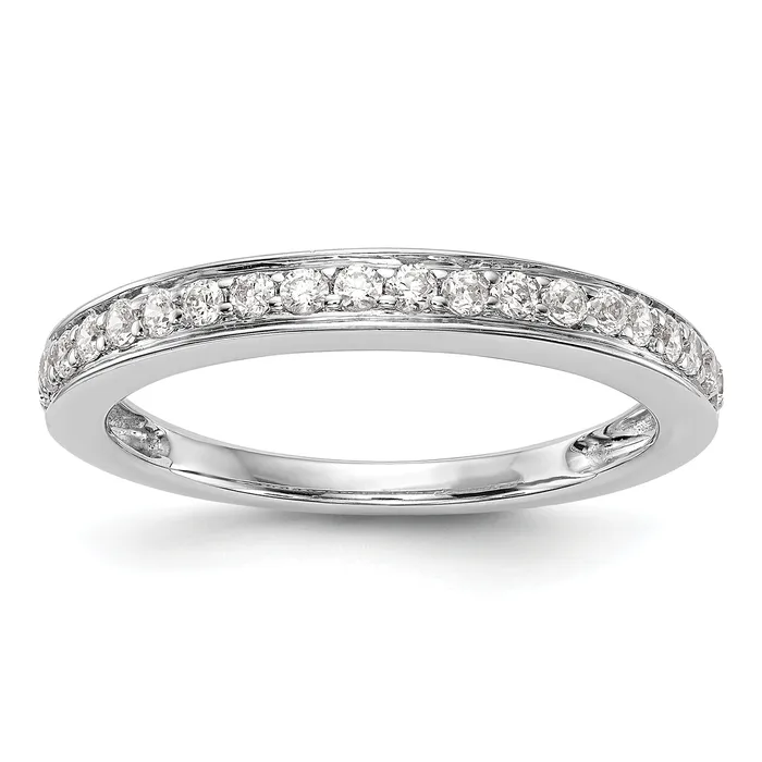 030ct CZ Solid Real 14K White Gold Wedding Wedding Band Ring Goldia Rings