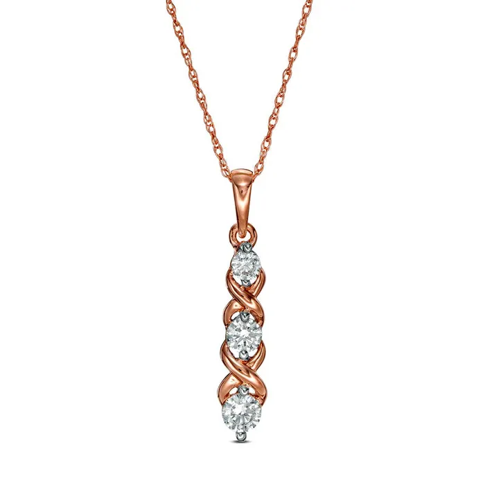033 CT TW Natural Diamond Infinity Pendant in 10K Rose Gold Goldia Necklaces 033 CT TW Natural Diamond Infinity Pendant in 10K Rose Gold Goldia Necklaces