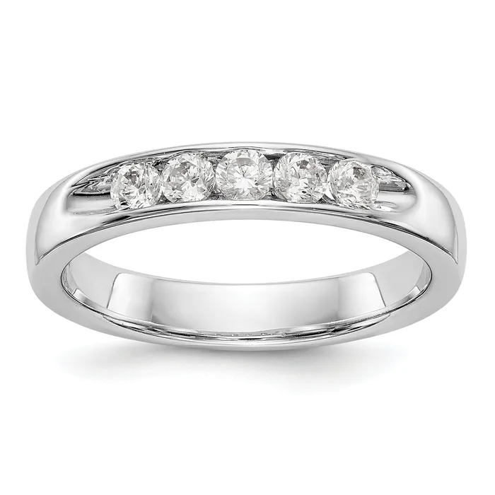 035ct CZ Solid Real 14K White Gold 5Stone Channel Wedding Band Ring Goldia Rings 035ct CZ Solid Real 14K White Gold 5Stone Channel Wedding Band Ring Goldia Rings