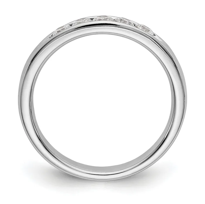 035ct CZ Solid Real 14K White Gold 5Stone Channel Wedding Band Ring Goldia Rings
