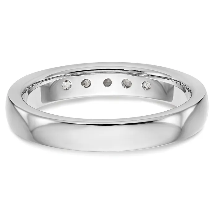 035ct CZ Solid Real 14K White Gold 5Stone Channel Wedding Band Ring Goldia Rings