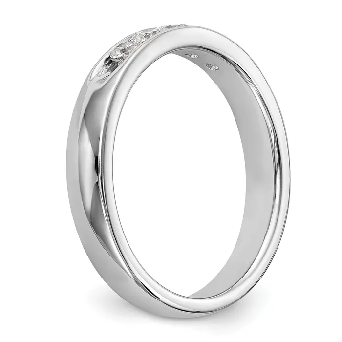 035ct CZ Solid Real 14K White Gold 5Stone Channel Wedding Band Ring Goldia Rings