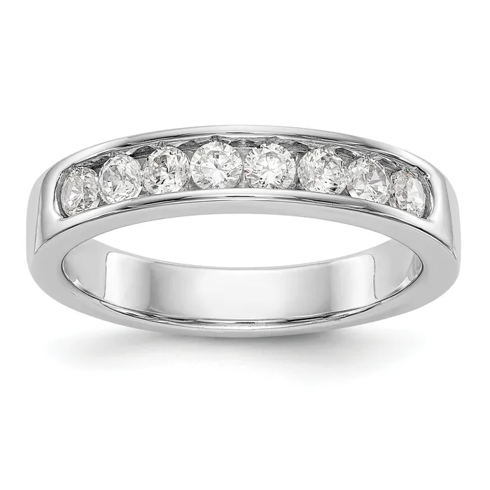 047ct CZ Solid Real 14K White Gold 8Stone Channel Wedding Band Ring Goldia Rings 047ct CZ Solid Real 14K White Gold 8Stone Channel Wedding Band Ring Goldia Rings