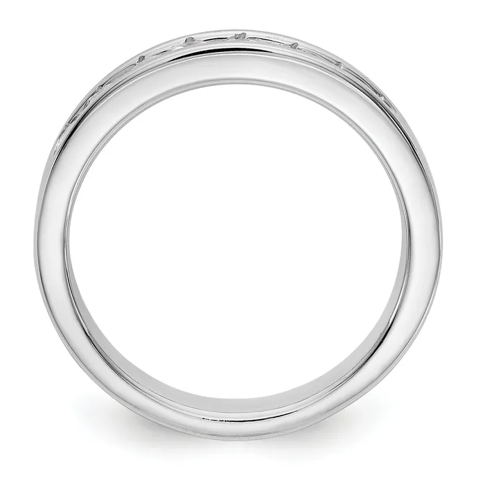 047ct CZ Solid Real 14K White Gold 8Stone Channel Wedding Band Ring Goldia Rings