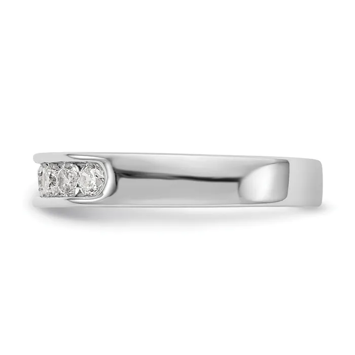 047ct CZ Solid Real 14K White Gold 8Stone Channel Wedding Band Ring Goldia Rings