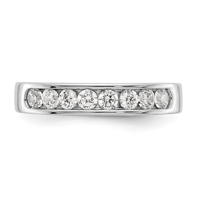047ct CZ Solid Real 14K White Gold 8Stone Channel Wedding Band Ring Goldia Rings