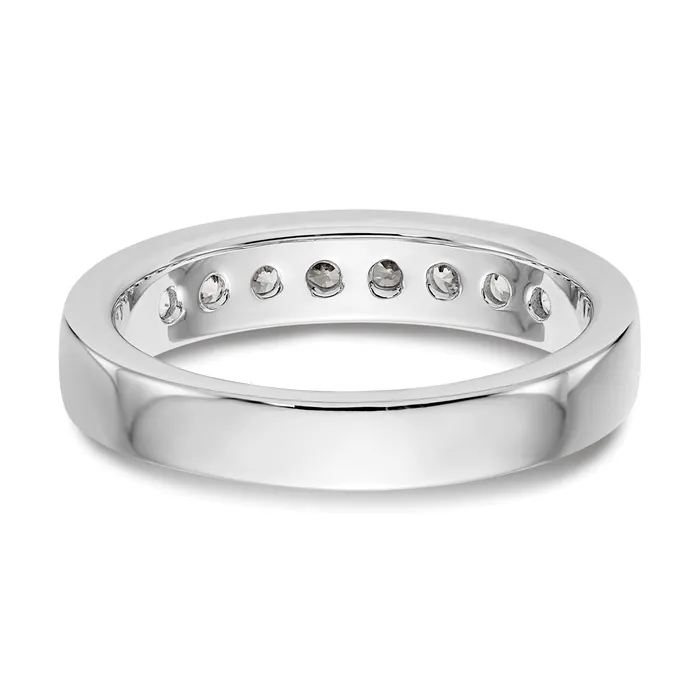 047ct CZ Solid Real 14K White Gold 8Stone Channel Wedding Band Ring Goldia Rings