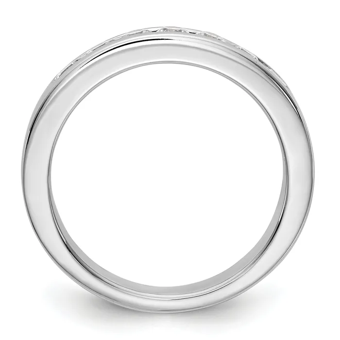 049ct CZ Solid Real 14K White Gold 726mm Stone Channel Wedding Band Ring Goldia Rings