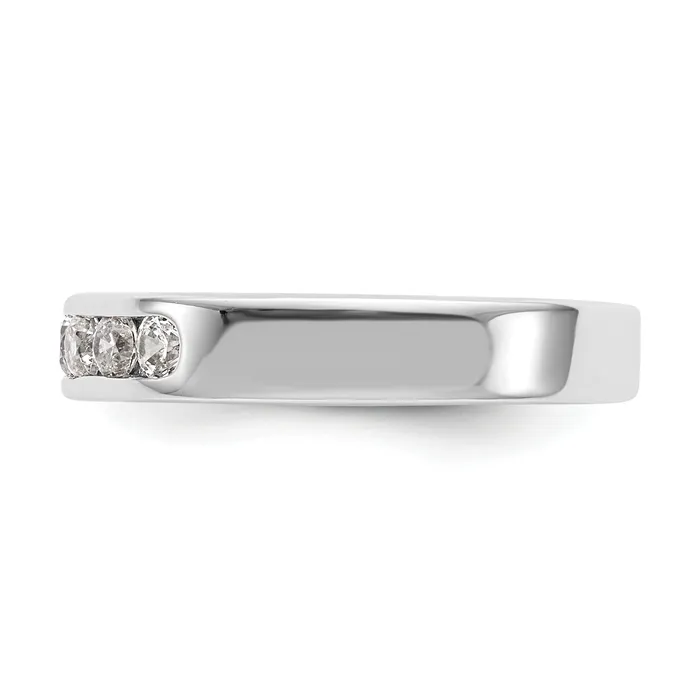049ct CZ Solid Real 14K White Gold 726mm Stone Channel Wedding Band Ring Goldia Rings