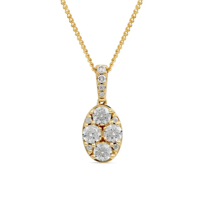 05 CT TW Composite Oval Natural Diamond Pendant in 14K Gold Goldia Necklaces 05 CT TW Composite Oval Natural Diamond Pendant in 14K Gold Goldia Necklaces