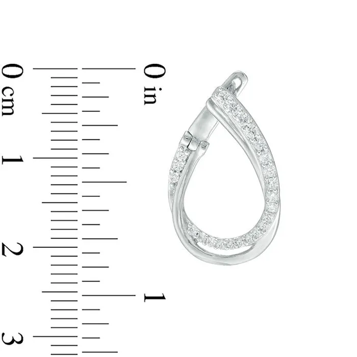 05 CT TW Diamond Flat Front Twist Hoop Earrings in 10K White Gold Goldia Earrings 05 CT TW Diamond Flat Front Twist Hoop Earrings in 10K White Gold Goldia Earrings