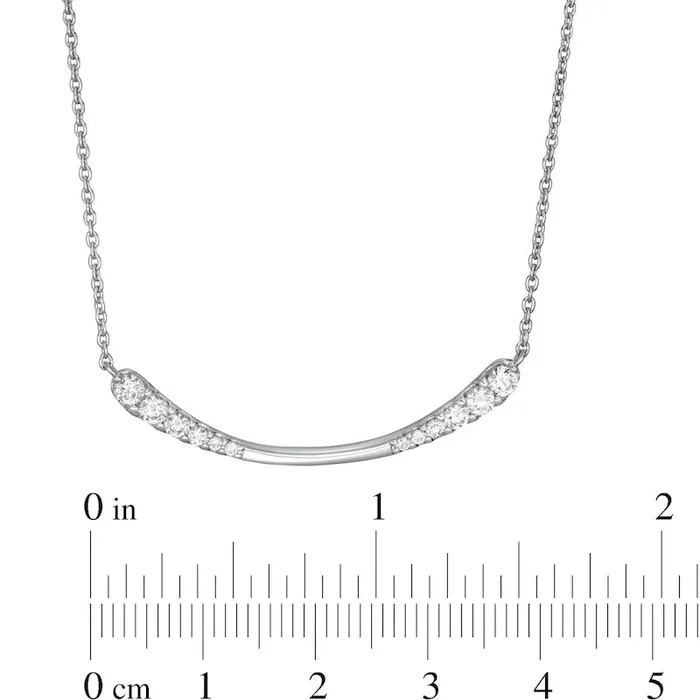 05 CT TW Journey Natural Diamond Curved Bar Necklace in 10K White Gold Goldia Necklaces 05 CT TW Journey Natural Diamond Curved Bar Necklace in 10K White Gold Goldia Necklaces