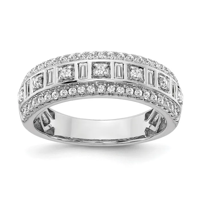 050ct CZ Solid Real 14k White Gold Wedding Band Ring Goldia Rings
