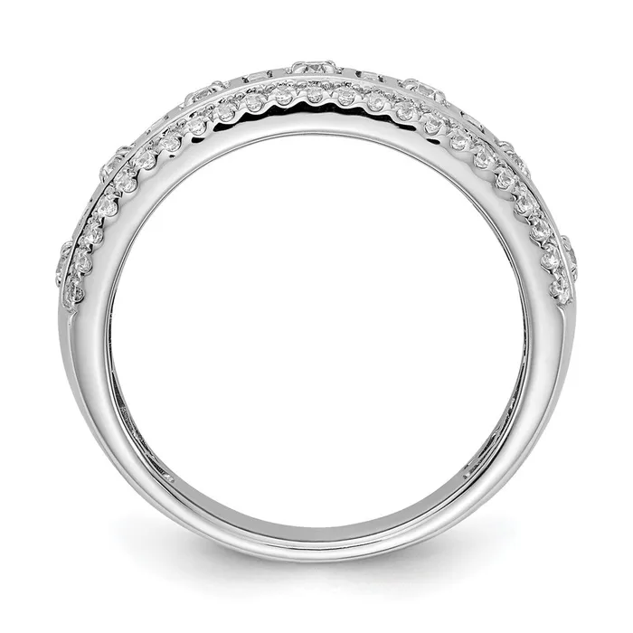 050ct CZ Solid Real 14k White Gold Wedding Band Ring Goldia Rings