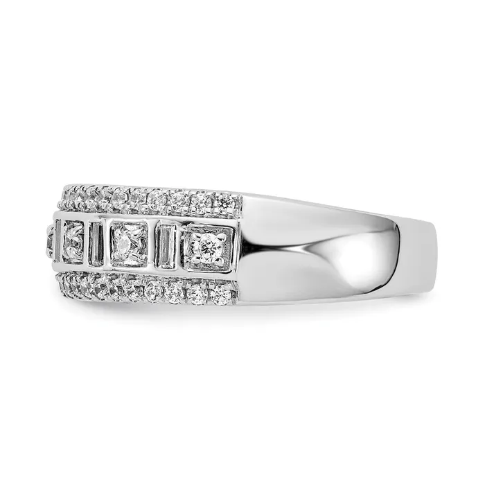 050ct CZ Solid Real 14k White Gold Wedding Band Ring Goldia Rings