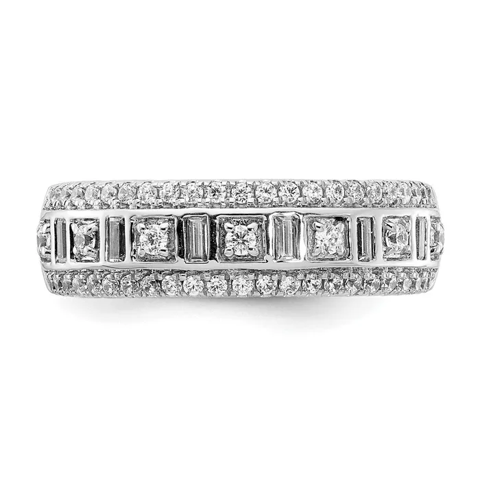 050ct CZ Solid Real 14k White Gold Wedding Band Ring Goldia Rings