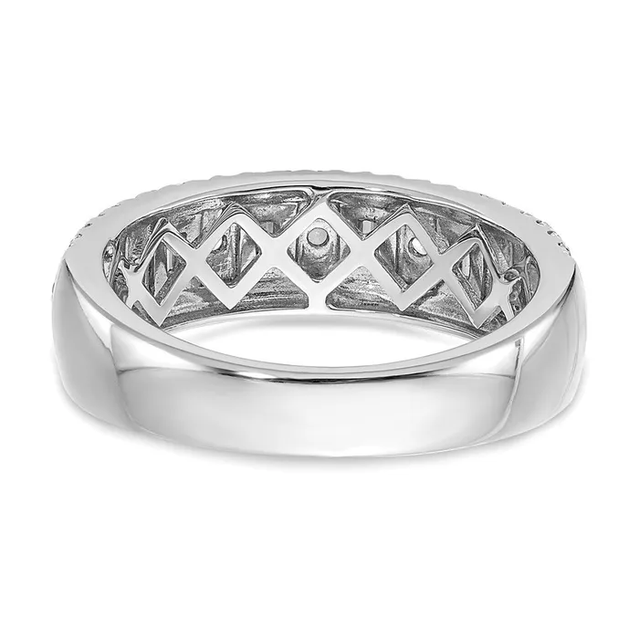 050ct CZ Solid Real 14k White Gold Wedding Band Ring Goldia Rings