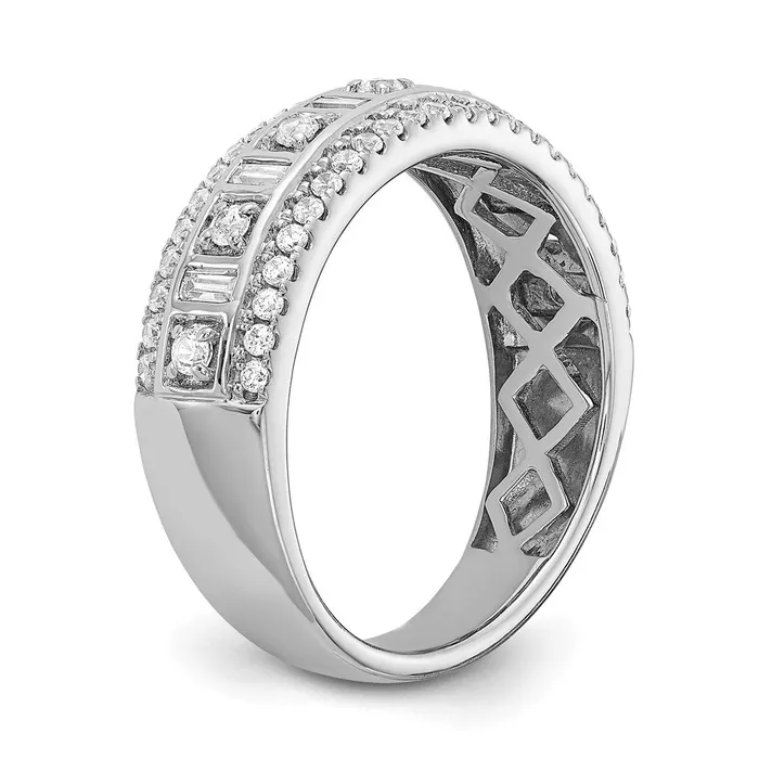050ct CZ Solid Real 14k White Gold Wedding Band Ring Goldia Rings