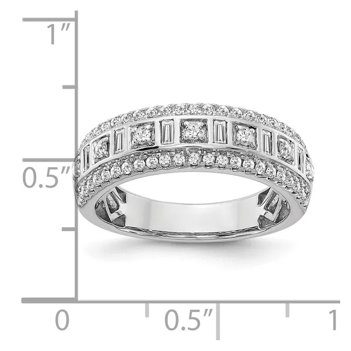 050ct CZ Solid Real 14k White Gold Wedding Band Ring Goldia Rings